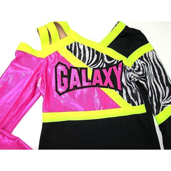 NEW GALAXY Cheerleader Uniform Outfit Costume 34 Top Elastic Skirt Youth Large - Picture 2 of 6